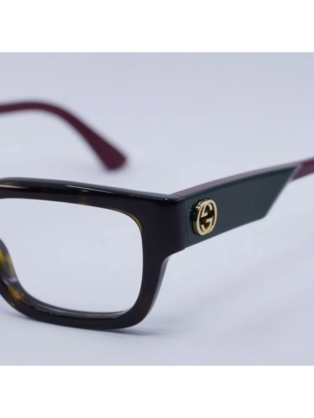Gucci GG1666O 006 Eyeglasses Havana with Red 53mm Square Frame